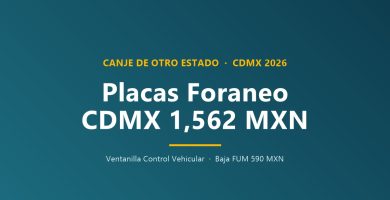 Alta placas foráneo CDMX canje de otro estado