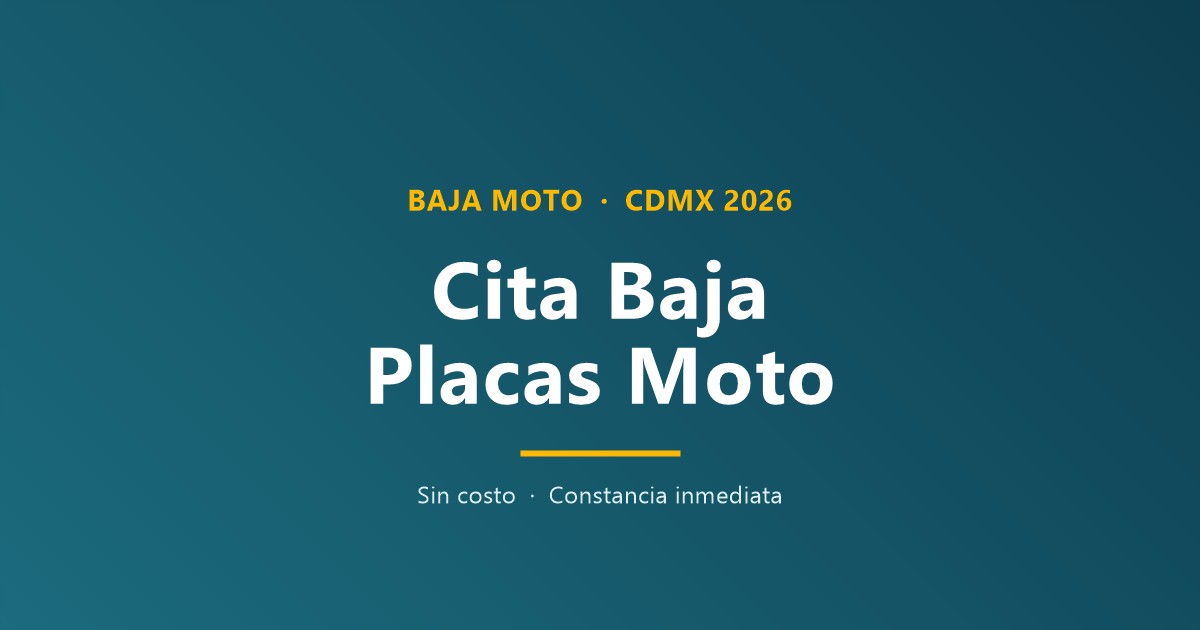 Como sacar cita para dar de baja placas de moto en CDMX