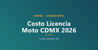Costo licencia moto CDMX 2026 A1 A2
