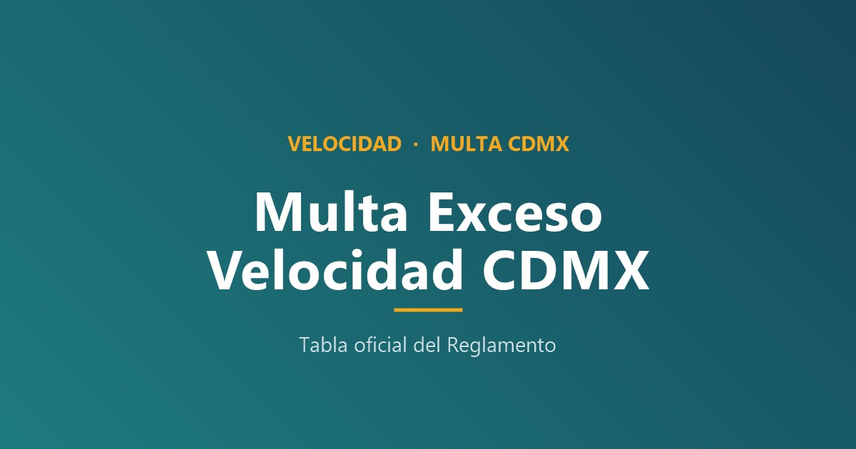 Cuanto es la multa por exceso de velocidad en CDMX.