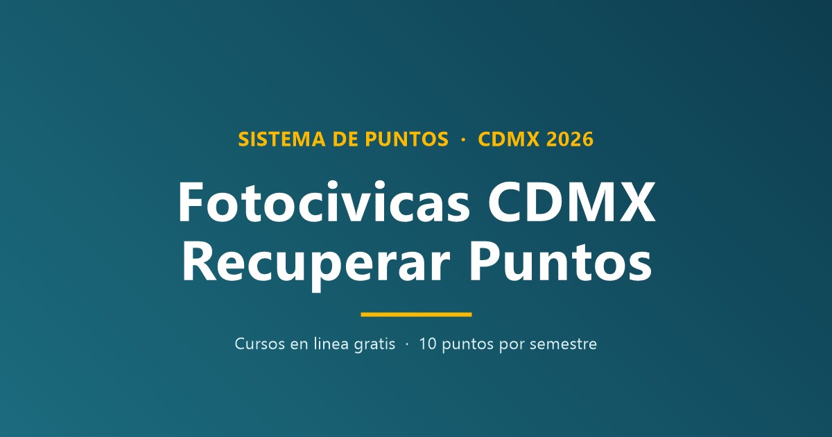 Fotocívicas CDMX consulta puntos y cursos para recuperar