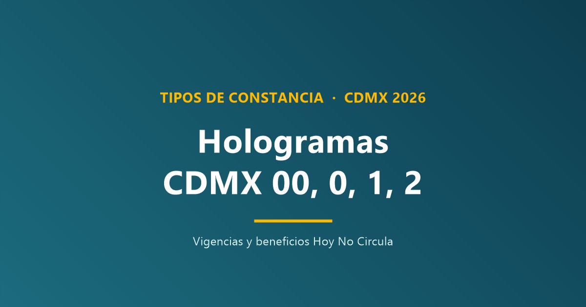 Tipos hologramas verificación vehicular CDMX
