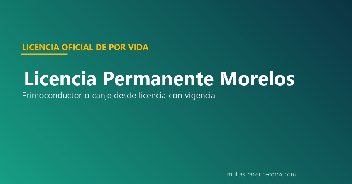 Licencia permanente Morelos primoconductor automovilista chofer