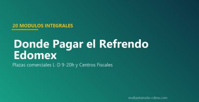 20 módulos pago refrendo Edomex plazas comerciales