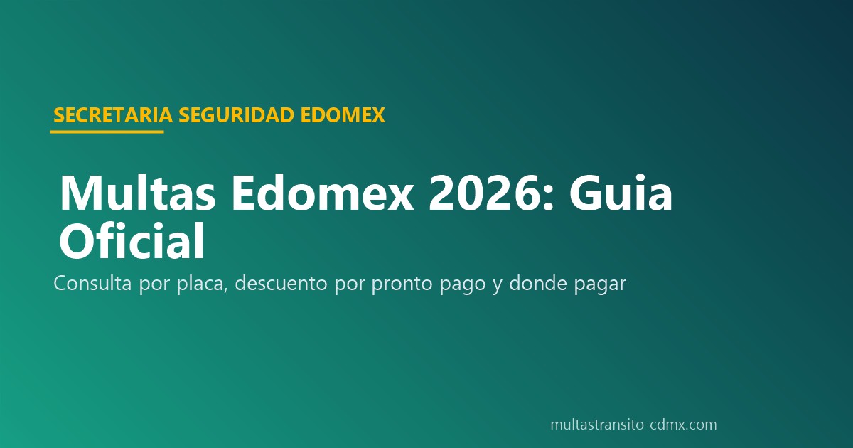 Multas Edomex 2026 guía oficial Secretaría Seguridad
