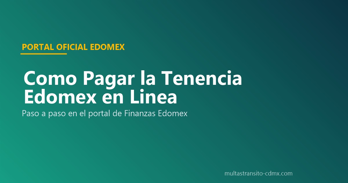 Como pagar Tenencia Edomex en linea portal oficial 2026