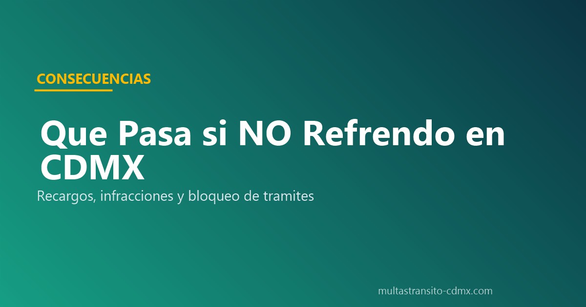 Consecuencias de no refrendar tarjeta de circulación CDMX