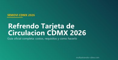 Refrendo Tarjeta de Circulación CDMX 2026 guía oficial SEMOVI