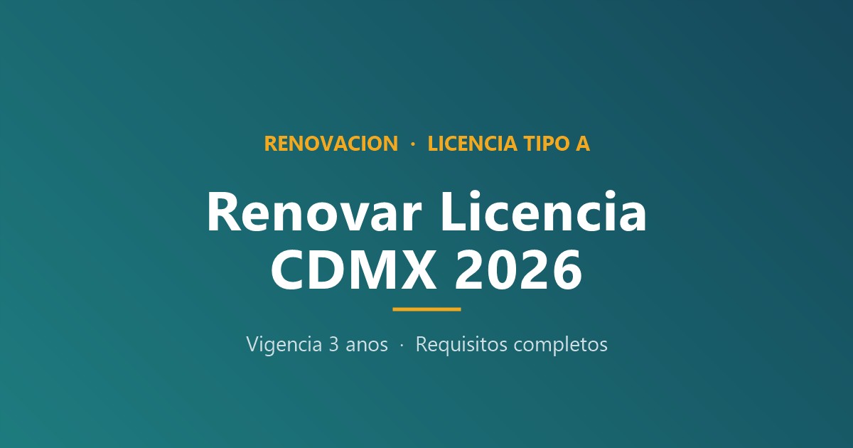 Renovar licencia de conducir CDMX 2026