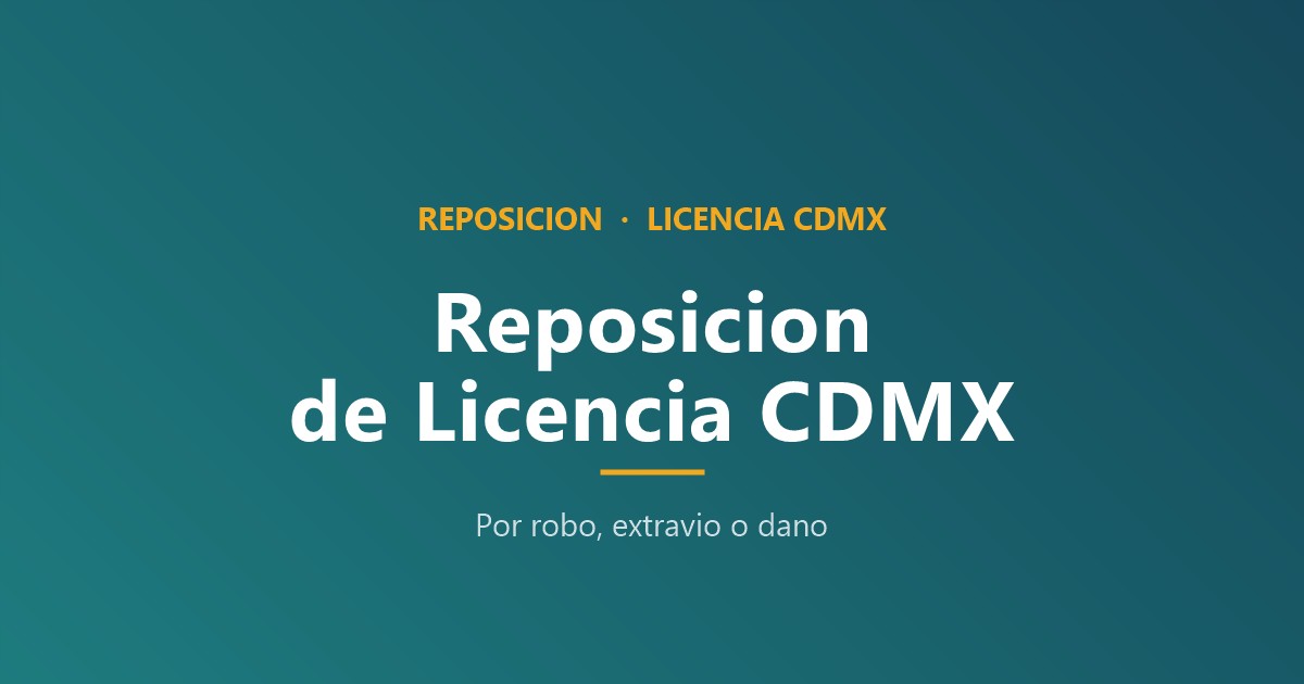 Reposición de licencia CDMX 1049 MXN