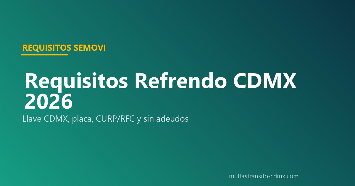 Requisitos refrendo CDMX 2026 Llave CDMX