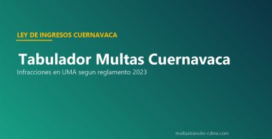 Tabulador multas Cuernavaca Morelos infracciones UMA