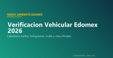 Verificación vehicular Edomex 2026 calendario tarifas hologramas