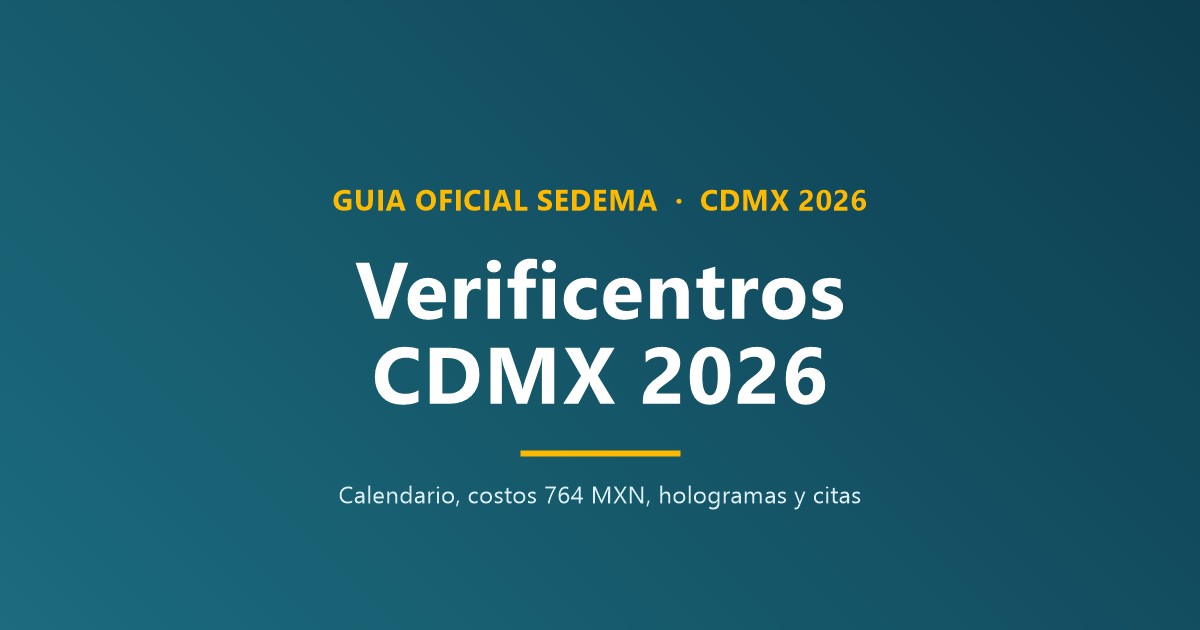 Verificentros CDMX 2026 guía oficial SEDEMA