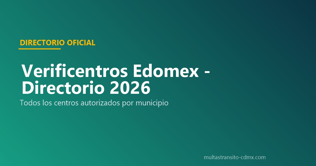 Verificentros Edomex directorio oficial municipios CVECA