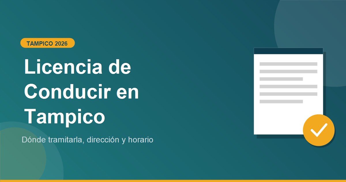 Licencia de Conducir en Tampico Tamaulipas 2026