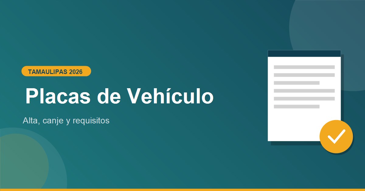 Placas de Vehiculo en Tamaulipas 2026: alta y requisitos