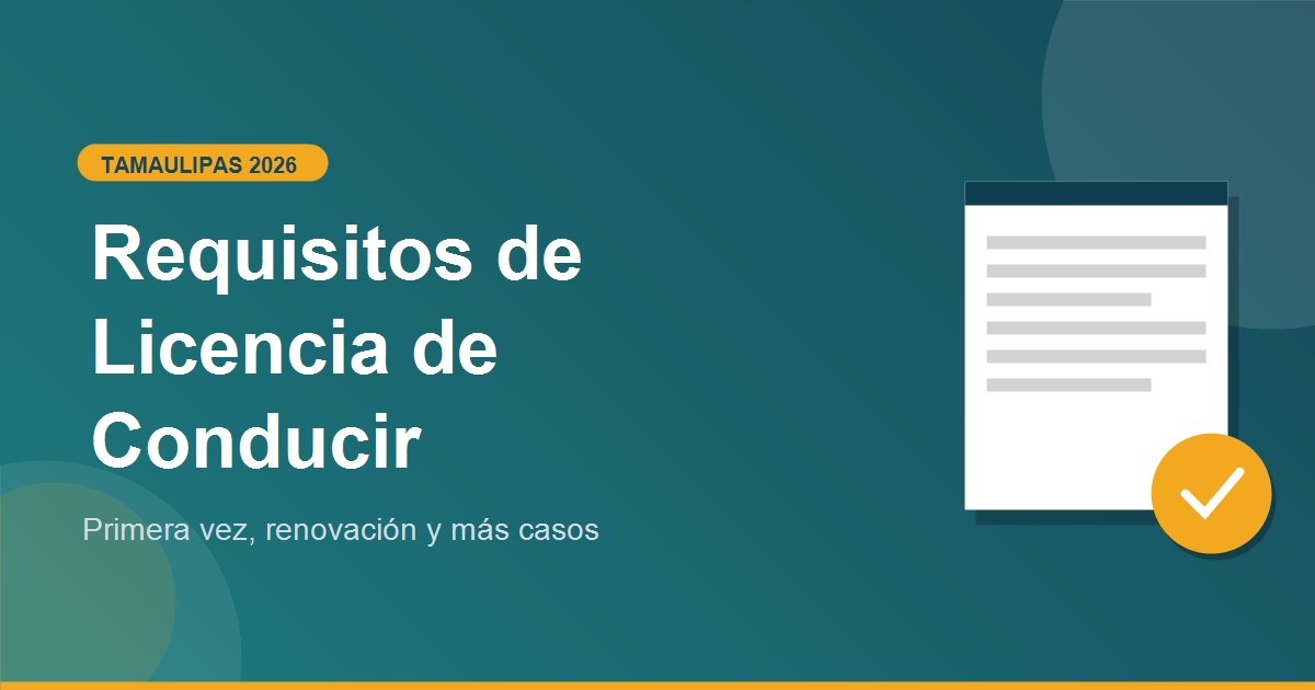 Requisitos de Licencia de Conducir en Tamaulipas 2026