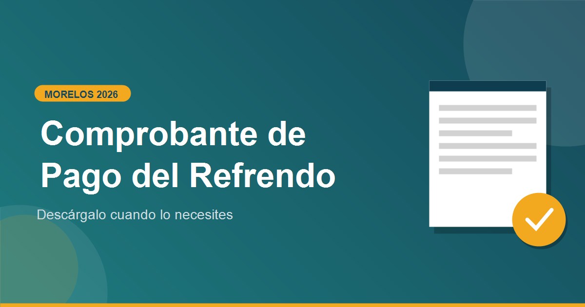 Como imprimir comprobante pago Refrendo 2026 en Morelos