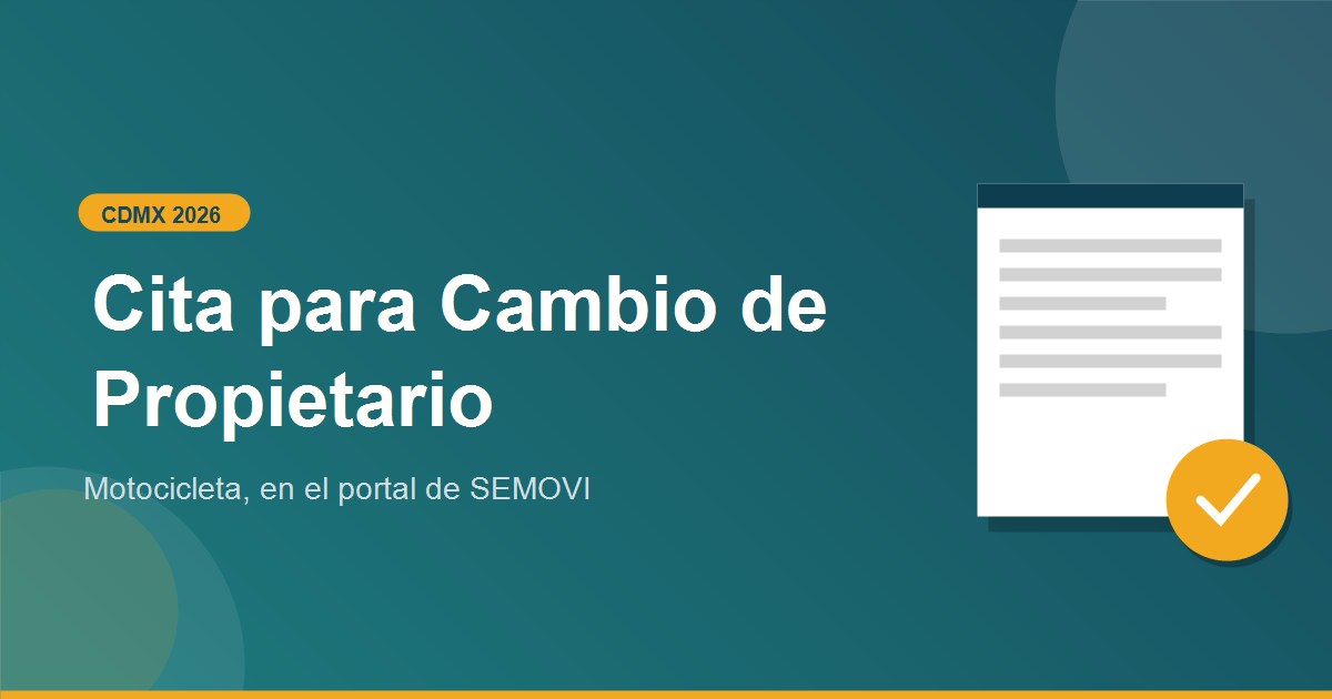 Como sacar cita por cambio de propietario de moto en CDMX