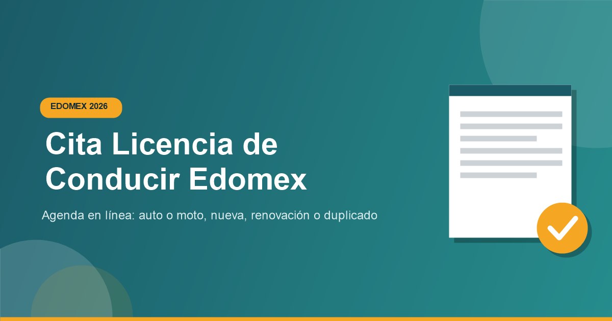 Como Sacar Cita para Licencia de Conducir Edomex 2026