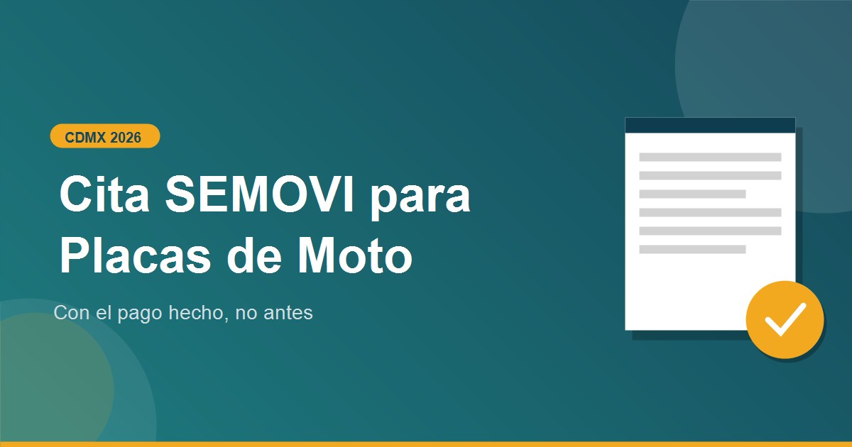 Como Sacar Cita para Alta de Placas Moto CDMX 2026