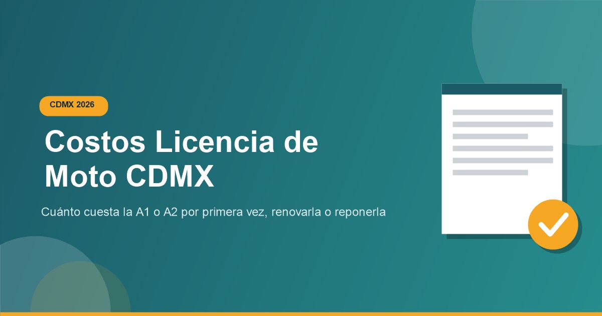 Costos de licencia de conducir moto CDMX 2026
