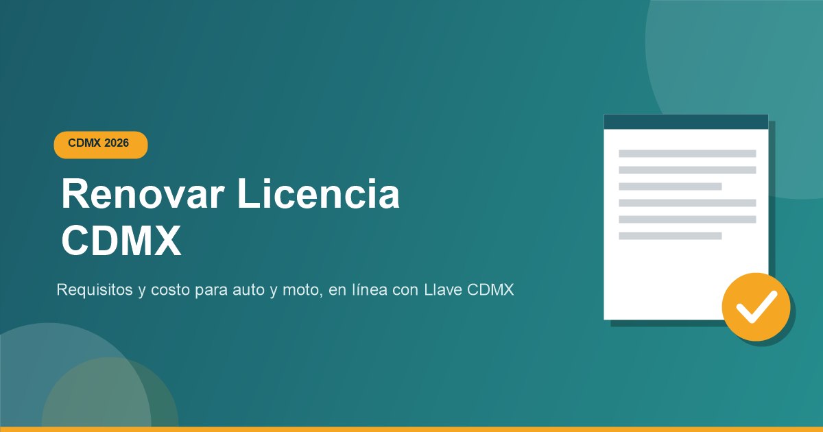 Requisitos y Costo renovacion licencia conducir CDMX 2026