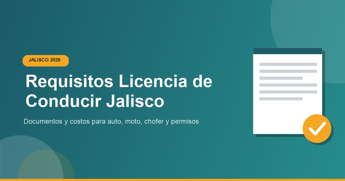 Requisitos y Costos para tramitar licencia conducir Jalisco 2026